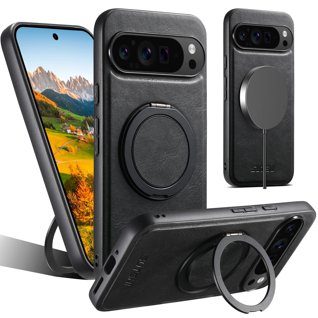 Leather MagSafe Google Pixel Case with Stand